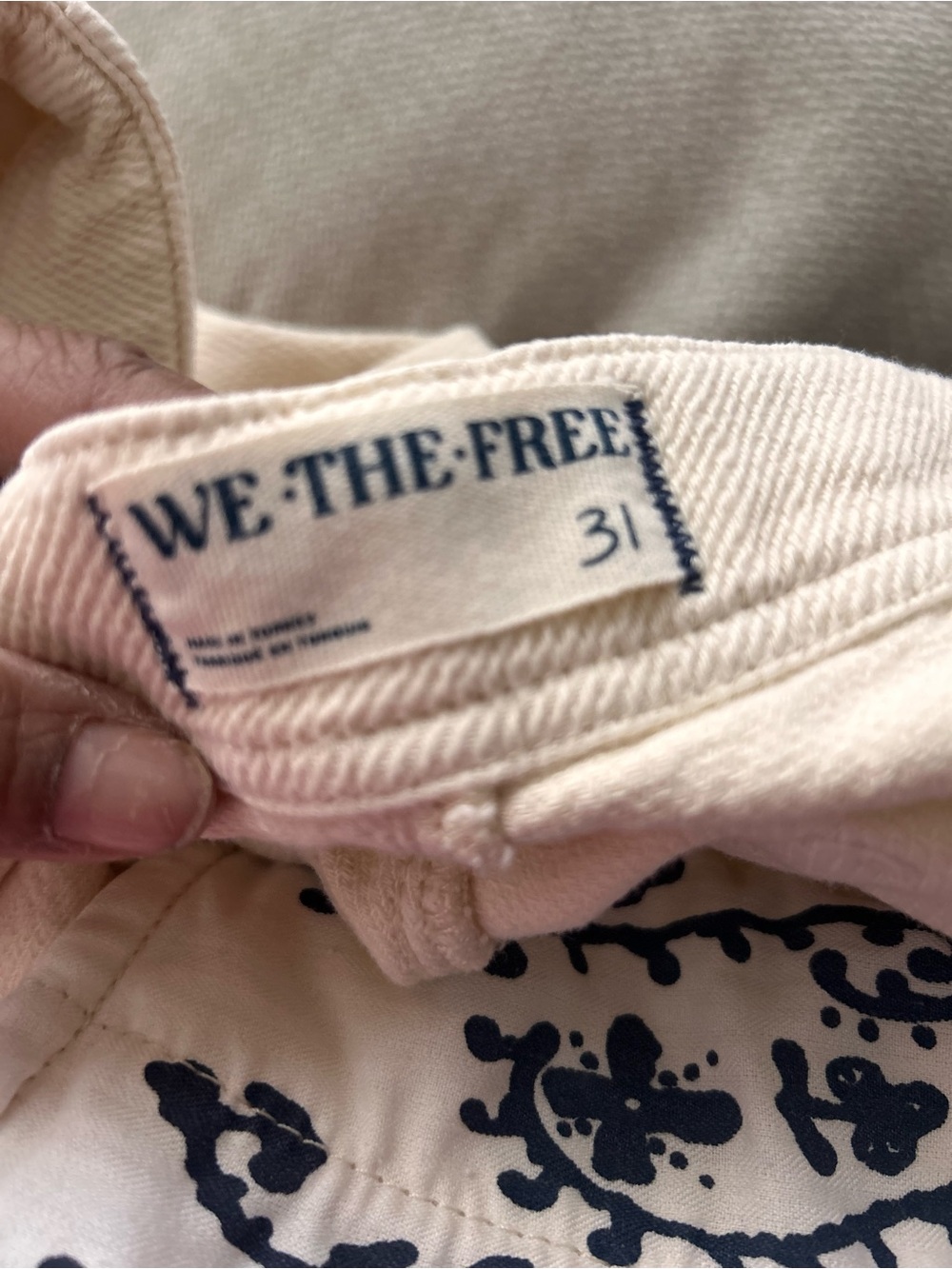 We The Free Cream cropped barrel jeans